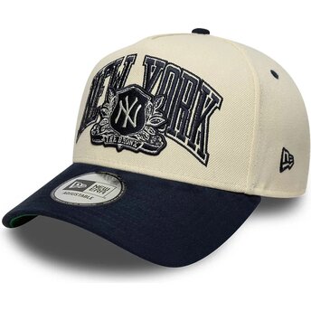Czapki zakrzywiona beżowy snapback E Frame Wordmark Suede New York Yankees MLB New Era