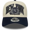 czapki-zakrzywiona-bezowy-snapback-e-frame-wordmark-suede-new-york-yankees-mlb-new-era