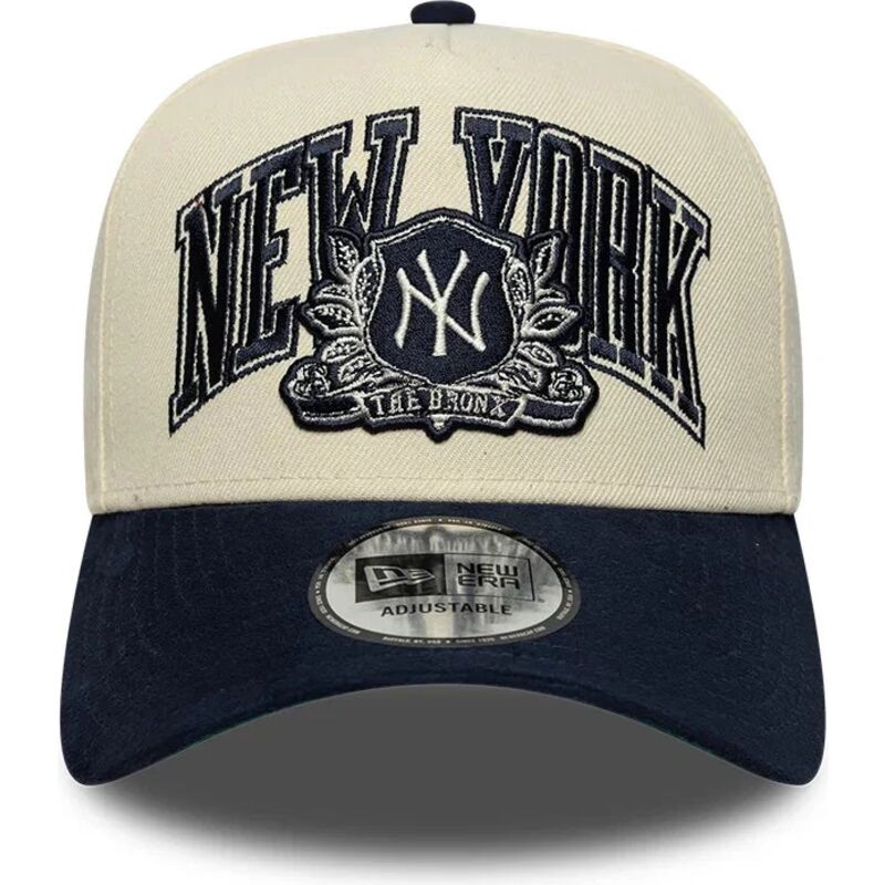 czapki-zakrzywiona-bezowy-snapback-e-frame-wordmark-suede-new-york-yankees-mlb-new-era