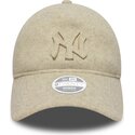 czapki-zakrzywiona-bezowy-tasma-regulowana-9twenty-a-frame-melton-luxe-new-york-yankees-mlb-new-era
