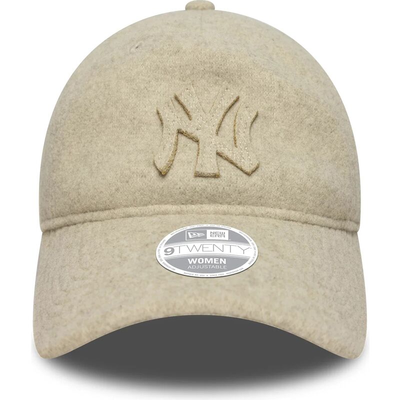 czapki-zakrzywiona-bezowy-tasma-regulowana-9twenty-a-frame-melton-luxe-new-york-yankees-mlb-new-era