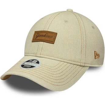 Czapki zakrzywiona beżowy taśma regulowana 9TWENTY Denim New York Yankees MLB New Era