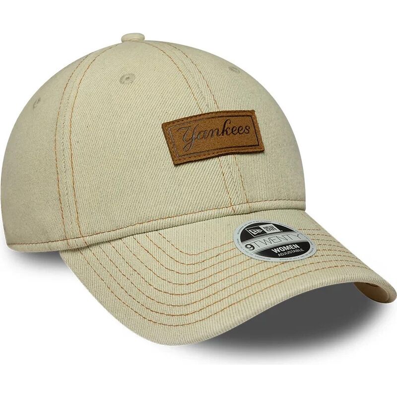 czapki-zakrzywiona-bezowy-tasma-regulowana-9twenty-denim-new-york-yankees-mlb-new-era