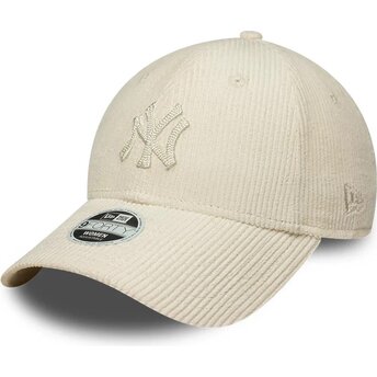 Czapki zakrzywiona beżowy taśma regulowana 9FORTY Cord New York Yankees MLB New Era