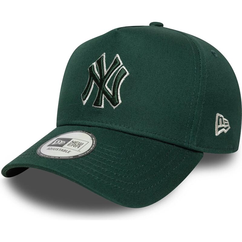 czapki-zakrzywiona-zielony-snapback-e-frame-team-outline-new-york-yankees-mlb-new-era