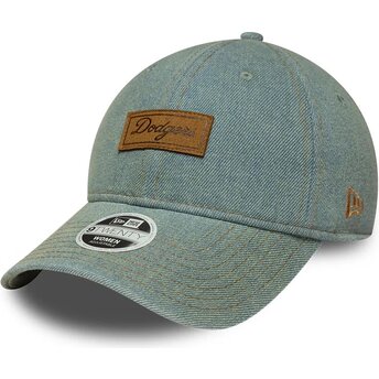 Czapki zakrzywiona niebieski taśma regulowana 9TWENTY Denim Los Angeles Dodgers MLB New Era