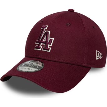 Czapki zakrzywiona czerwony taśma regulowana 9FORTY Team Outline Los Angeles Dodgers MLB New Era