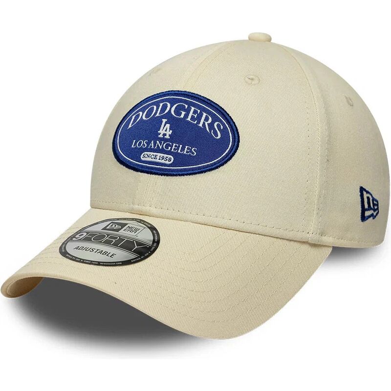 czapki-zakrzywiona-krem-tasma-regulowana-9forty-patch-los-angeles-dodgers-mlb-new-era