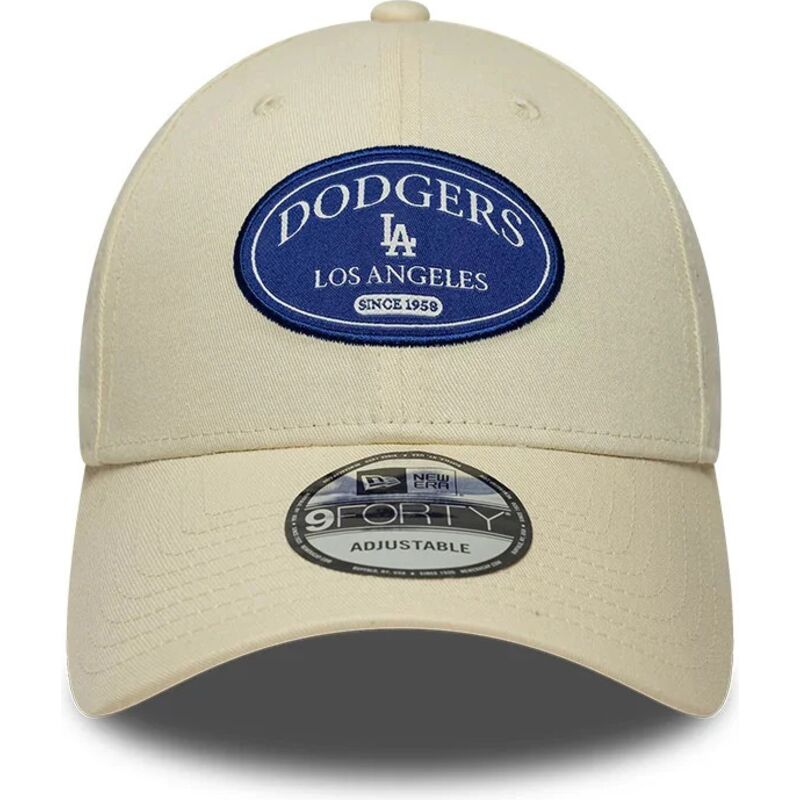 czapki-zakrzywiona-krem-tasma-regulowana-9forty-patch-los-angeles-dodgers-mlb-new-era