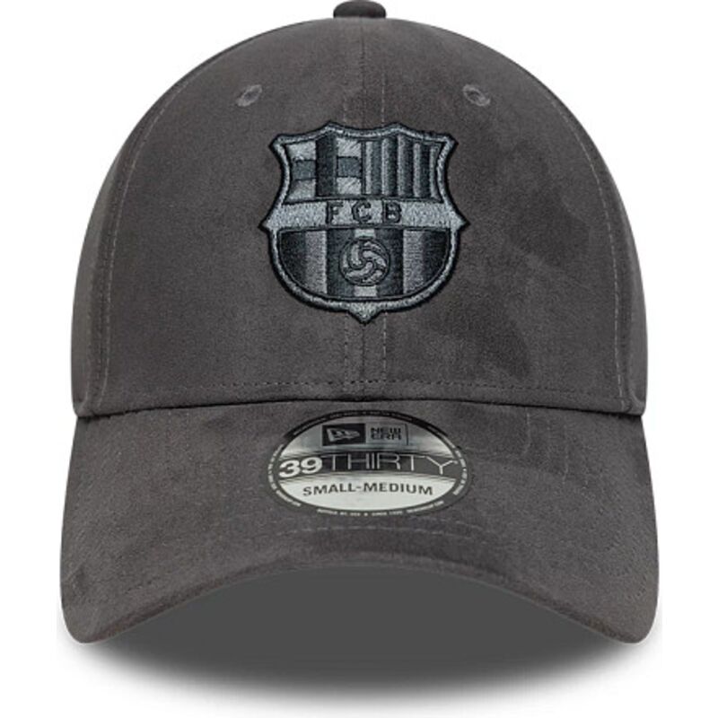 czapki-zakrzywiona-szary-dopasowany-39thirty-faux-suede-fc-barcelona-laliga-new-era