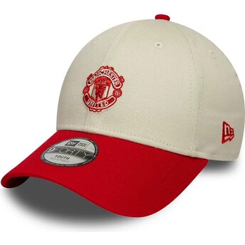 Czapki zakrzywiona beżowy taśma regulowana dla dziecka 9FORTY Contrast Manchester United Football Club Premier League New Era
