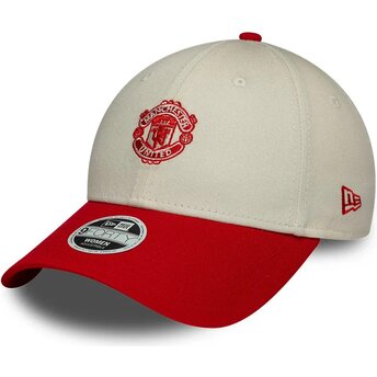 Czapki zakrzywiona beżowy taśma regulowana 9FORTY Contrast Manchester United Football Club Premier League New Era