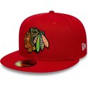 czapki-plaska-czerwony-dopasowany-59fifty-basic-chicago-blackhawks-nhl-new-era