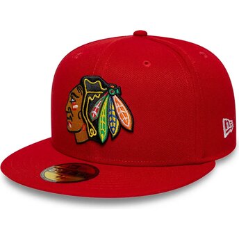 Czapki płaska czerwony dopasowany 59FIFTY Basic Chicago Blackhawks NHL New Era