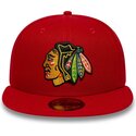 czapki-plaska-czerwony-dopasowany-59fifty-basic-chicago-blackhawks-nhl-new-era