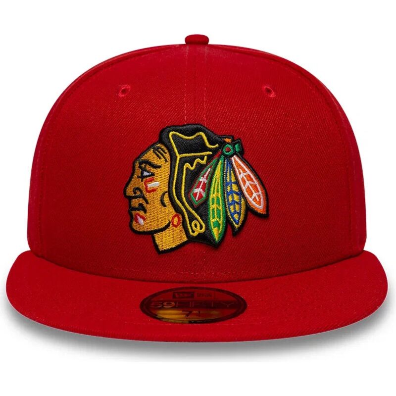 czapki-plaska-czerwony-dopasowany-59fifty-basic-chicago-blackhawks-nhl-new-era
