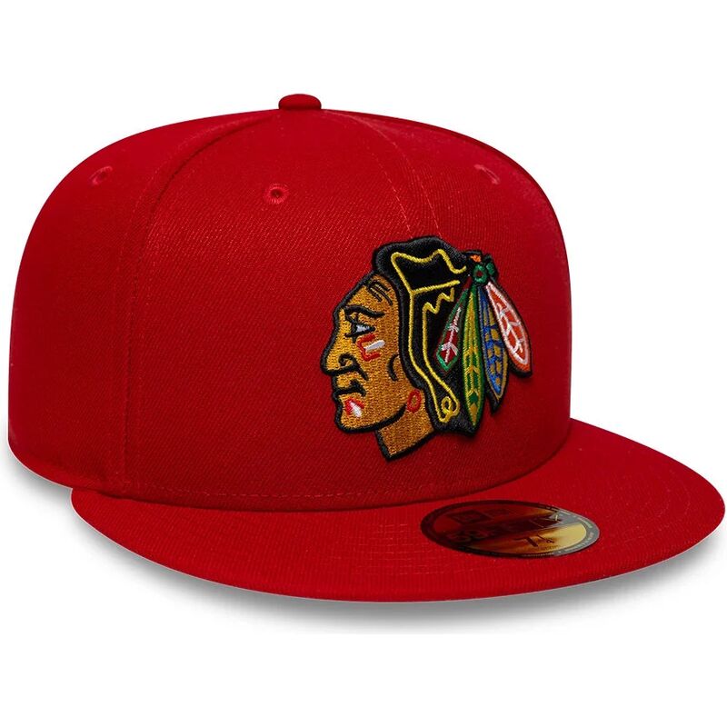 czapki-plaska-czerwony-dopasowany-59fifty-basic-chicago-blackhawks-nhl-new-era