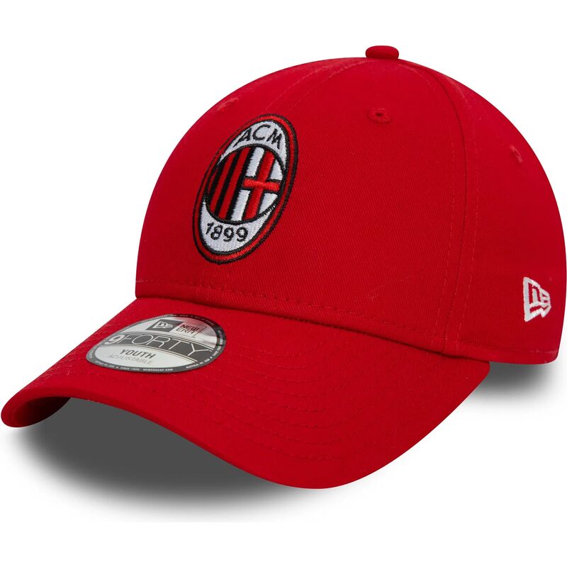 czapki-zakrzywiona-czerwony-tasma-regulowana-dla-dziecka-9forty-core-ac-milan-serie-a-new-era