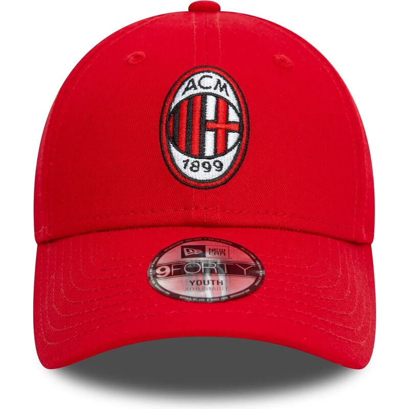 czapki-zakrzywiona-czerwony-tasma-regulowana-dla-dziecka-9forty-core-ac-milan-serie-a-new-era