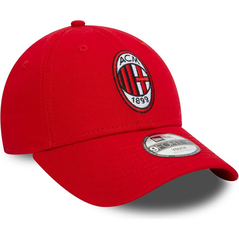 czapki-zakrzywiona-czerwony-tasma-regulowana-dla-dziecka-9forty-core-ac-milan-serie-a-new-era