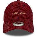 czapki-zakrzywiona-czerwony-tasma-regulowana-9forty-houndstooth-ac-milan-serie-a-new-era