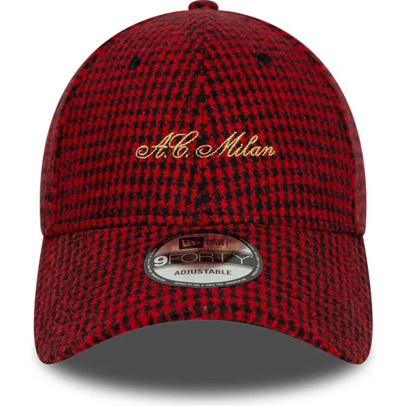 czapki-zakrzywiona-czerwony-tasma-regulowana-9forty-houndstooth-ac-milan-serie-a-new-era