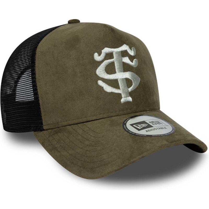 czapki-zakrzywiona-zielony-snapback-e-frame-faux-suede-stade-toulousain-top-14-new-era