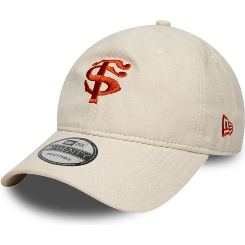 czapki-zakrzywiona-bezowy-tasma-regulowana-9twenty-faux-suede-stade-toulousain-top-14-new-era