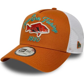 Czapki zakrzywiona pomarańczowy snapback A Frame Fishing New Era