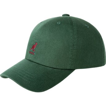 Czapki zakrzywiona zielony taśma regulowana Washed Baseball Algae Kangol
