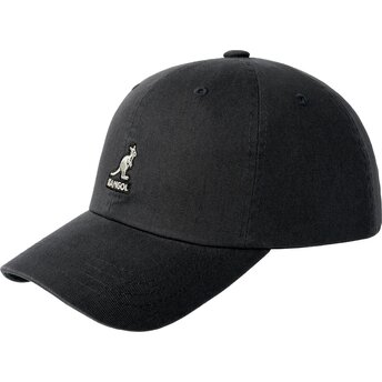 Czapki zakrzywiona czarny taśma regulowana Washed Baseball Black Kangol