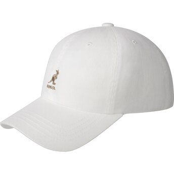 Czapki zakrzywiona biały taśma regulowana Washed Baseball White Kangol