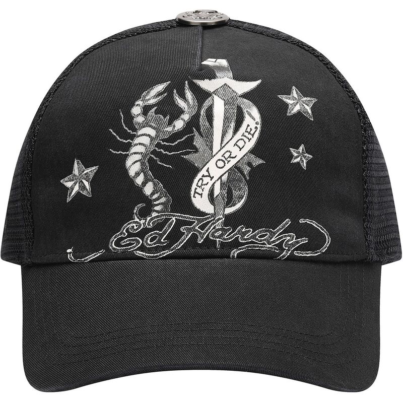 czapki-zakrzywiona-czarny-snapback-dagger-scorpion-ed-hardy
