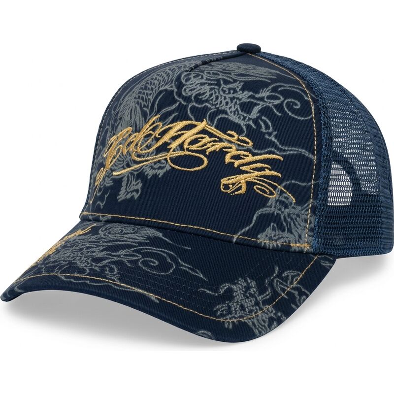 czapki-zakrzywiona-granatowy-snapback-outline-dragons-ed-hardy