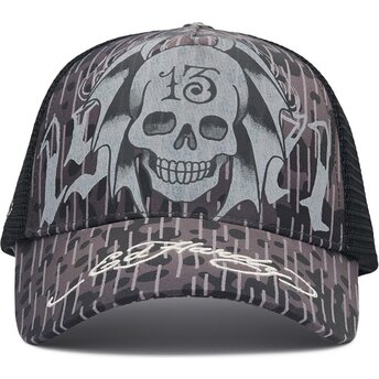 Czapki zakrzywiona czarny snapback 13 Skull Ed Hardy