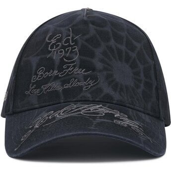 Czapki zakrzywiona czarny snapback Spiderweb Ed Hardy