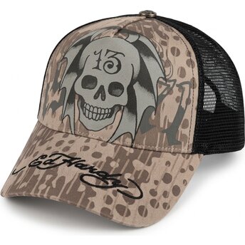 Czapki zakrzywiona szary snapback 13 Skull Ed Hardy