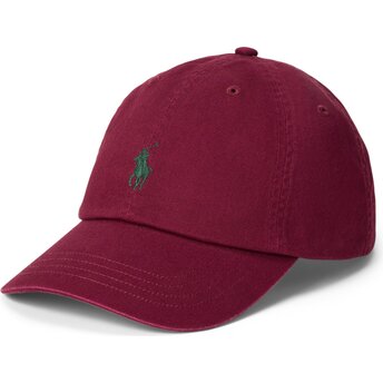 Czapki zakrzywiona czerwony taśma regulowana Cotton Chino Classic Sport Polo Ralph Lauren