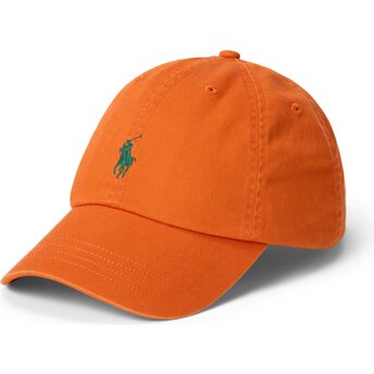Czapki zakrzywiona pomarańczowy taśma regulowana Cotton Chino Classic Sport Polo Ralph Lauren
