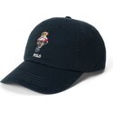 czapki-zakrzywiona-czarny-tasma-regulowana-woven-bear-polo-ralph-lauren