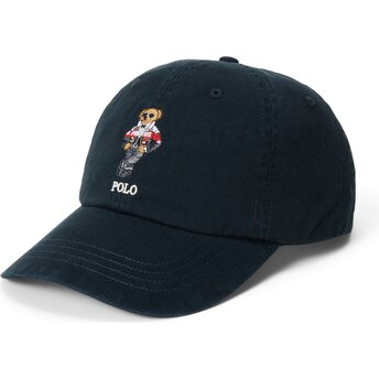 Czapki zakrzywiona czarny taśma regulowana Woven Bear Polo Ralph Lauren