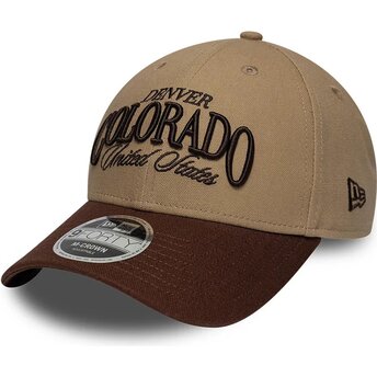 Czapki zakrzywiona brązowy taśma regulowana 9FORTY M-Crown Wordmark Denver Colorado New Era