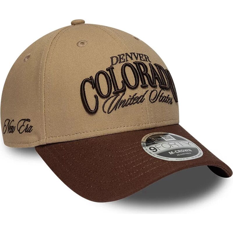 gorra-curva-marron-ajustable-9forty-m-crown-wordmark-de-denver-colorado-de-new-era gorra-curva-marron-ajustable-9forty-m-crown-wordmark-de-denver-colorado-de-new-era