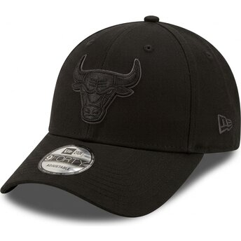 Czapki zakrzywiona czarny taśma regulowana 9FORTY Team Outline Chicago Bulls NBA New Era