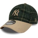 czapki-zakrzywiona-zielony-tasma-regulowana-9twenty-mix-check-new-york-yankees-mlb-new-era