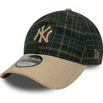 Czapki zakrzywiona zielony taśma regulowana 9TWENTY Mix Check New York Yankees MLB New Era