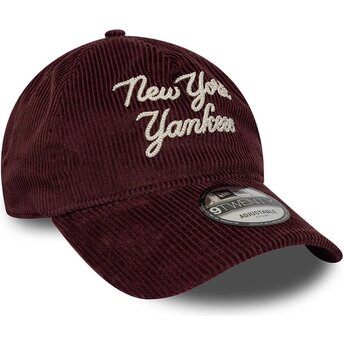 Czapki zakrzywiona czerwony taśma regulowana 9TWENTY A Frame Cord Script New York Yankees MLB New Era