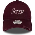 czapki-zakrzywiona-czerwony-tasma-regulowana-9twenty-slogan-sorry-i-m-late-new-era