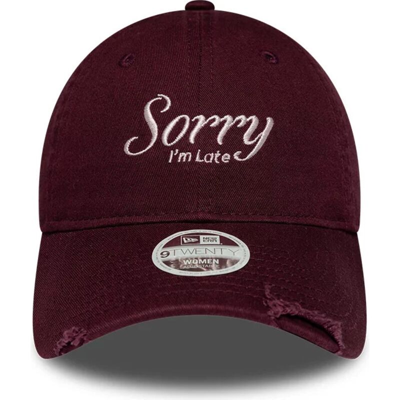 czapki-zakrzywiona-czerwony-tasma-regulowana-9twenty-slogan-sorry-i-m-late-new-era