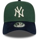 czapki-zakrzywiona-zielony-snapback-9forty-e-frame-suede-visor-new-york-yankees-mlb-new-era